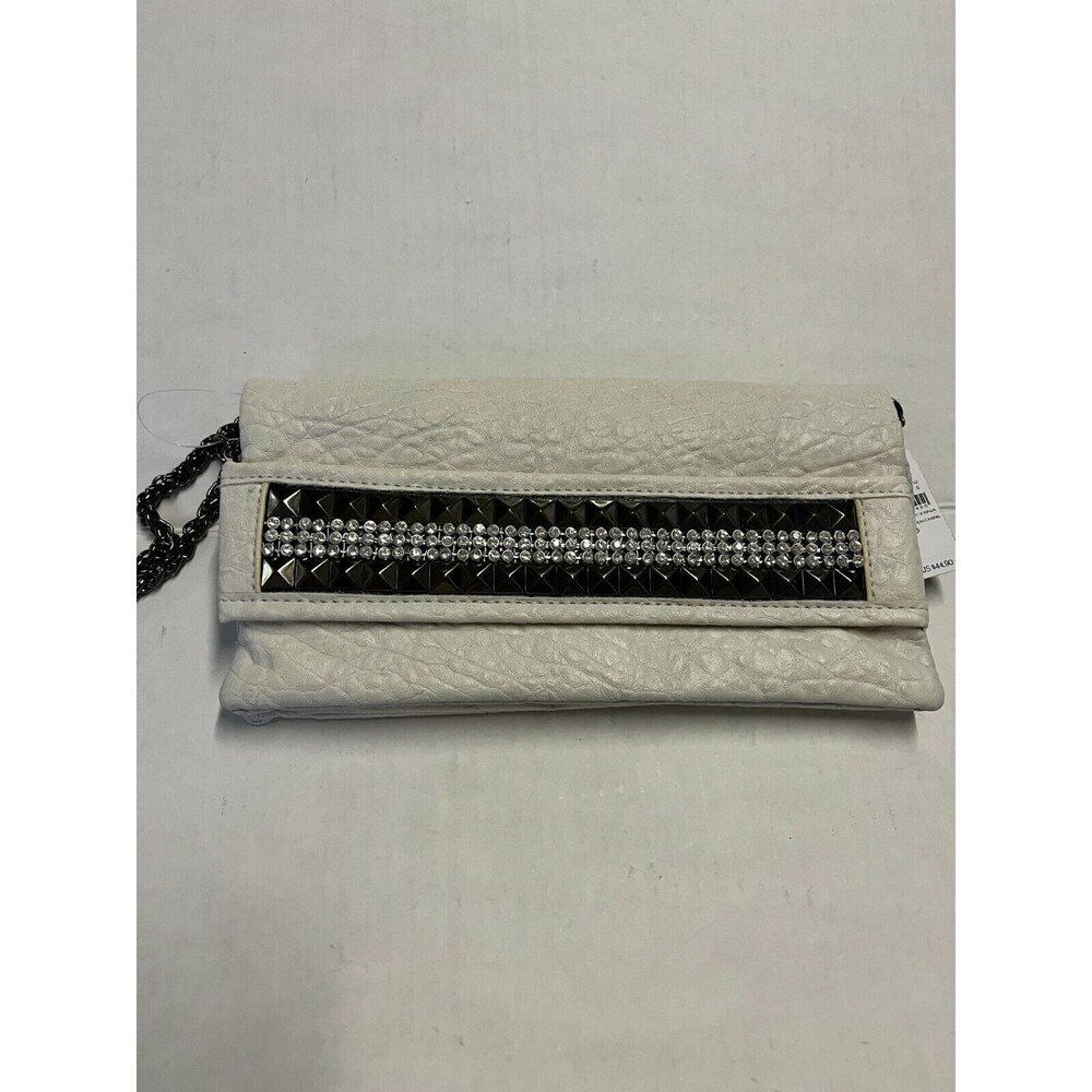 Express Women's Clutch White w/ Studs NWT